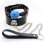 D-Ring  Leather Collar With Ball Gag - Image 6
