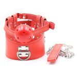 D-Ring  Leather Collar With Ball Gag - Image 7