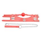 D-Ring  Leather Collar With Ball Gag - Image 2