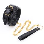 Golden Chain Leash Thick Bondage Collar - Image 5