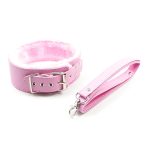 Plush Lined Leather Lead Collar - Pin Lock - Image 7