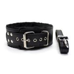 Plush Lined Leather Lead Collar - Pin Lock - Image 9