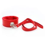 Plush Lined Leather Lead Collar - Pin Lock - Image 11