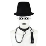 Leather Black Chain Neck Collar