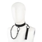 Leather Black Chain Neck Collar - Image 3