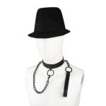 Leather Black Chain Neck Collar - Image 4