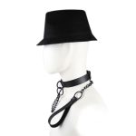 Leather Black Chain Neck Collar - Image 5