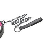 D Ring Metal Chain Leather Collar - Image 4