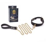 Luxury Black Silicone Collar with Gold Leash