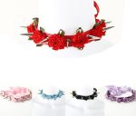 Lolita Harajuku Flower Spikes Leather Collar - Image 6