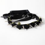 Lolita Harajuku Flower Spikes Leather Collar - Image 7
