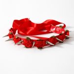 Lolita Harajuku Flower Spikes Leather Collar - Image 9