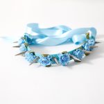 Lolita Harajuku Flower Spikes Leather Collar