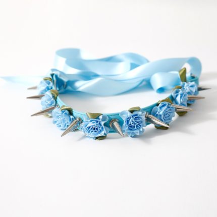 Lolita Harajuku Flower Spikes Leather Collar