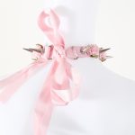 Lolita Harajuku Flower Spikes Leather Collar - Image 3