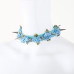 Lolita Harajuku Flower Spikes Leather Collar - Image 5