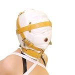 Medical Fetish Padded Locking Hospital Restraint Hood - Image 5