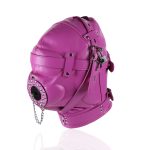 Sensory Deprivation Hood with Open Mouth Gag - Rose - Image 7