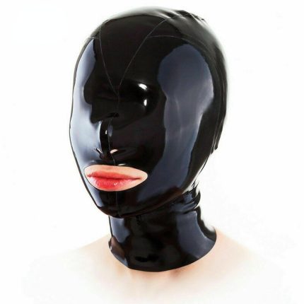 Latex Mask Rubber Unisex Mouth Open Hood