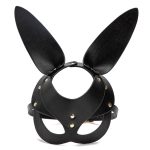 Punk Gothic Cosplay Women Leather Bunny Ears Mask - Image 3