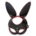 Punk Gothic Cosplay Women Leather Bunny Ears Mask - Image 4
