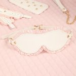 White & Pink Fairy Leather Blindfold