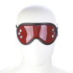 Red Wet Look Studded Eye Mask Blindfold - Image 6
