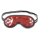 Red Wet Look Studded Eye Mask Blindfold - Image 4