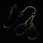 Real Leather Handcuffs With Leash - Image 5