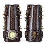 Men Leather Bracers Zipper - Image 6
