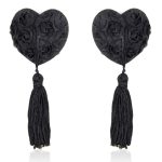 Satin Rose Heart Nipple Pasties With Tassel - Image 7
