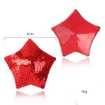 Pair of Shiny Red Sequin Star Nipple Pasties Covers - Image 8