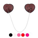 Heart Shaped Black Nipple Covers With Stones - Image 6