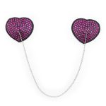 Heart Shaped Black Nipple Covers With Stones - Image 11