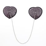 Heart Shaped Black Nipple Covers With Stones - Image 13