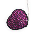 Heart Shaped Black Nipple Covers With Stones