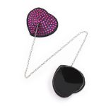 Heart Shaped Black Nipple Covers With Stones - Image 2