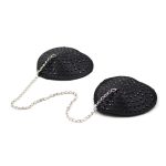 Heart Shaped Black Nipple Covers With Stones - Image 4