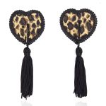 Black Tassel Leopard Pasties Nipple Covers - Image 6