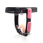 Female Chastity Belt With Double Vibration Plug - Image 8