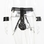 Leather Male Chastity Belt With Cuffs