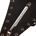 Open Outline Chain Front Leather G-String - Image 3