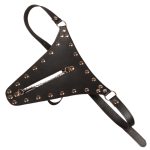 Open Outline Chain Front Leather G-String - Image 4