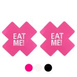 Breathable Sexy Satin Cross EAT Me Nipple Covers