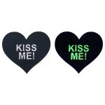 Glow In The Dark Kiss Me Heart Nipple Pasties - Image 2