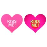 Glow In The Dark Kiss Me Heart Nipple Pasties - Image 3
