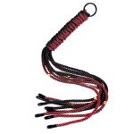 Red and Black Duel Braided Rope Flogger - Image 7
