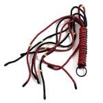 Red and Black Duel Braided Rope Flogger - Image 2