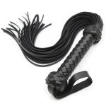 Leather Flogger Whip with Braided Handle - Image 6