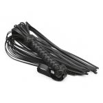 Leather Flogger Whip with Braided Handle - Image 3